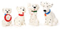 DALMATION DOG FAMILY - Set of Four